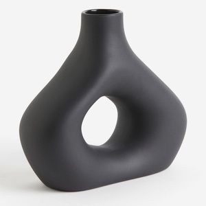 Black Stoneware Vase (Excellent Condition)